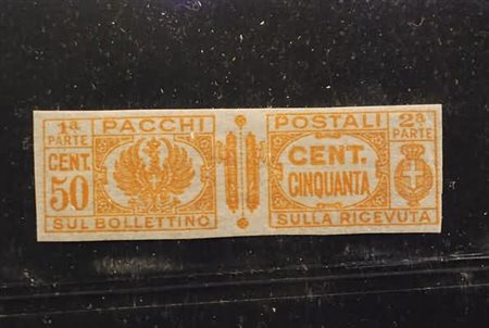 REGNO D'ITALIA VARIETA' - 1930, Pacchi postali, fasci al centro, 50 c....