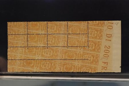 REGNO D'ITALIA VARIETA' - 1927, Pacchi postali, 3 lire giallo bruno (32c)...