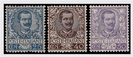 REGNO D'ITALIA - 1901, Floreale 11 valori cpl. (68/78). I 3 buoni valori (73,...