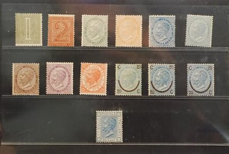 LOTTI REGNO D'ITALIA - 1863-77, lotto di 13 esemplari diversi di Vitt.Em.II...