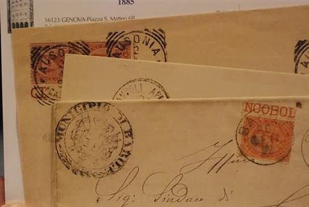 LOTTI REGNO D'ITALIA - 1892-98, 3 pieghi affrancati con francobolli con bordo...