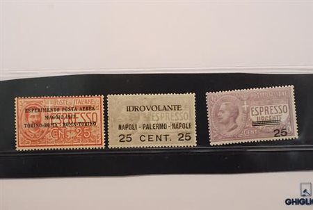 LOTTI REGNO D'ITALIA - 1917, i 2 primi valori di p. aerea (1, 2) + l'espresso...