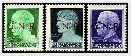 REPUBBLICA SOCIALE ITALIANA - 1944, GNR Verona, posta ordinaria, 20 valori...