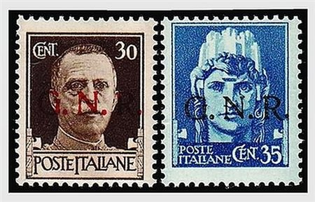 REPUBBLICA SOCIALE ITALIANA - 1944, GNR Verona, gli 11 valori con errore di...