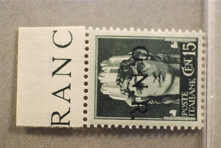 REPUBBLICA SOCIALE ITALIANA - 1944, GNR Verona, 15 c. soprastampa nera...
