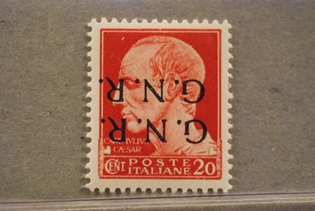 REPUBBLICA SOCIALE ITALIANA - 1944, GNR Verona 20 c. con doppia soprastampa...