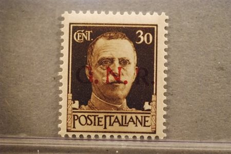 REPUBBLICA SOCIALE ITALIANA - 1944, GNR Verona, 30 c. soprastampa rossa...