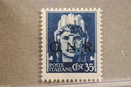 REPUBBLICA SOCIALE ITALIANA - 1944, GNR Verona, 35 c. soprastampa nera...