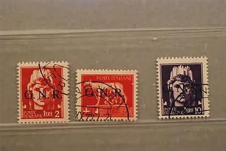 REPUBBLICA SOCIALE ITALIANA - 1944, GNR Verona, 3 valori (482,485,486)....