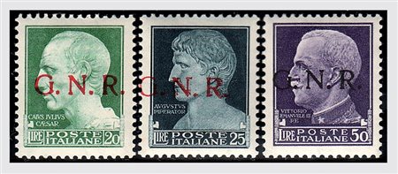 REPUBBLICA SOCIALE ITALIANA - 1944, GNR Verona, i tre alti valori di posta...