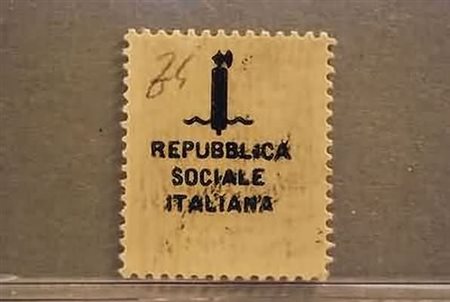REPUBBLICA SOCIALE ITALIANA - 1944, 25 c. (491) con soprastampa al verso e...