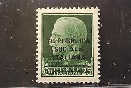 REPUBBLICA SOCIALE ITALIANA - 1944, 25 c. falso di Genova (F491).(GOMMA INTEGRA)