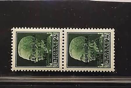 REPUBBLICA SOCIALE ITALIANA - 1944, 25 c. falso di Genova (F491) in...