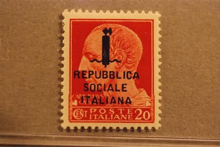 REPUBBLICA SOCIALE ITALIANA - 1944, 20 c.carminio, effigie Giulio Cesare...