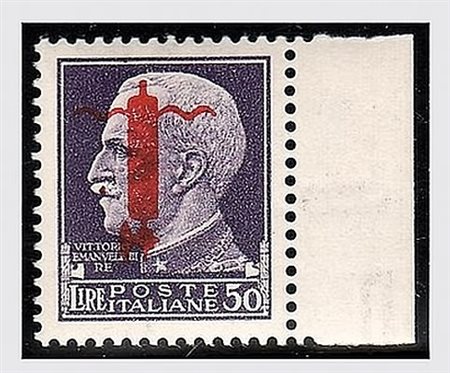 REPUBBLICA SOCIALE ITALIANA - 1944, 50 lire violetto soprastampa "fascio" di...