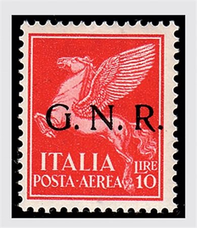 REPUBBLICA SOCIALE ITALIANA - 1944, Posta aerea, GNR Verona 10 lire (124)....