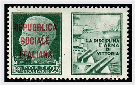 REPUBBLICA SOCIALE ITALIANA - 1944, Propaganda di guerra, 2 valori da 25 c....