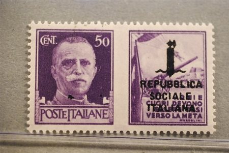 REPUBBLICA SOCIALE ITALIANA - 1944, Propaganda di guerra, 50 c. con scambio...