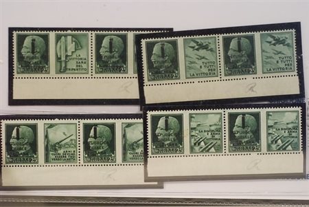 REPUBBLICA SOCIALE ITALIANA - 1944, Propaganda di guerra, i 4 valori da 25...