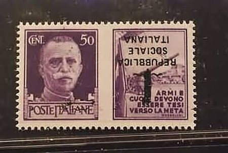REPUBBLICA SOCIALE ITALIANA - 1944, Propaganda di guerra, 50 c. con scambio...