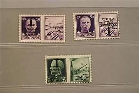 REPUBBLICA SOCIALE ITALIANA - 1944, Propaganda di guerra, 3 varietà (26h,...