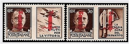 REPUBBLICA SOCIALE ITALIANA - 1946, Propaganda di guerra, i 4 valori da 30 c....