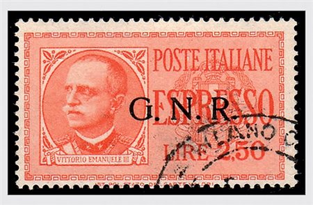 REPUBBLICA SOCIALE ITALIANA - 1943, Espressi, GNR Brescia I 2,50 lire (20/I),...