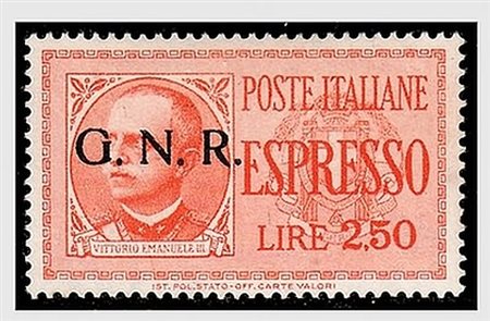 REPUBBLICA SOCIALE ITALIANA - 1943, Espressi, GNR Brescia I 2,50 lire con...