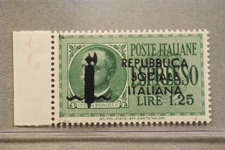 REPUBBLICA SOCIALE ITALIANA - 1944, Espressi, 1,25 lire soprastampa nera...