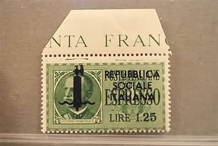 REPUBBLICA SOCIALE ITALIANA - 1944, Espressi, lire 1,25 soprastampa nera di...