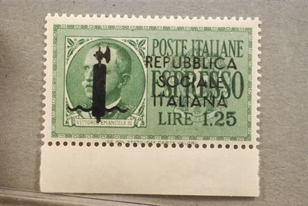 REPUBBLICA SOCIALE ITALIANA - 1944, Espressi, 1,25 lire soprastampa nera...