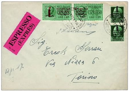 REPUBBLICA SOCIALE ITALIANA - Espressi, 1,25 lire coppia orizzontale di cui...