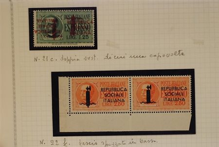 REPUBBLICA SOCIALE ITALIANA - 1944, Espressi, 6 varietà soprastampe...