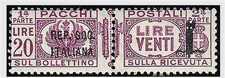 REPUBBLICA SOCIALE ITALIANA - 1944, Pacchi postali, soprastampati "fascetto"...