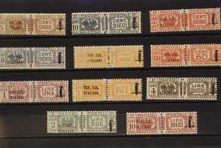 REPUBBLICA SOCIALE ITALIANA - 1944, Pacchi postali, 11 valori (36/46) la...