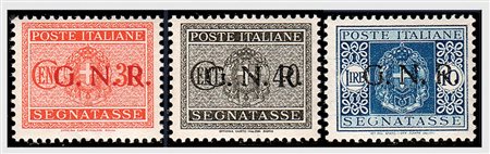 REPUBBLICA SOCIALE ITALIANA - 1944, Segnatasse, GNR Verona, i 6 valori con...