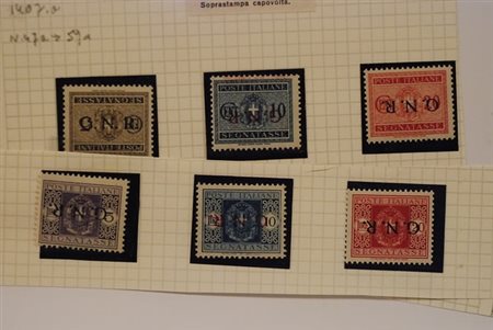 REPUBBLICA SOCIALE ITALIANA - 1944, Segnatasse GNR Verona, i 9 valori con...