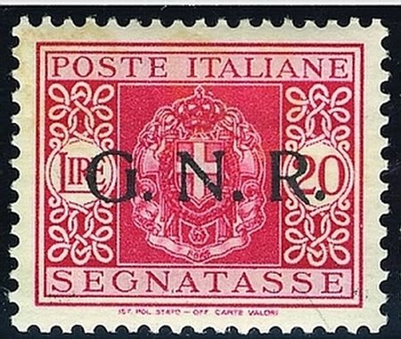 REPUBBLICA SOCIALE ITALIANA - 1943-44, Segnatasse GNR 13 valori cpl. misti...