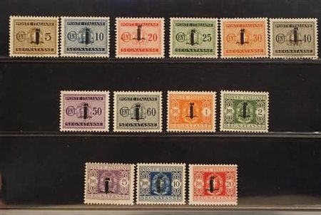 REPUBBLICA SOCIALE ITALIANA - 1944, Segnatasse, soprastampati "fascetto" 13...