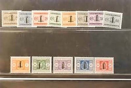 REPUBBLICA SOCIALE ITALIANA - 1944, Segnatasse, soprastampati "fascetto" 13...