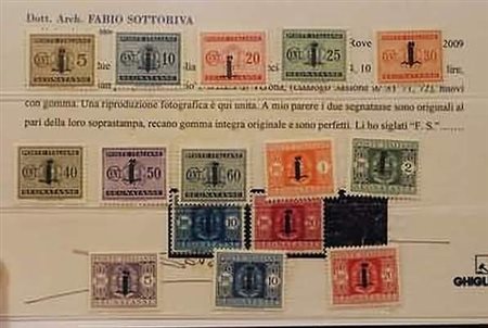 REPUBBLICA SOCIALE ITALIANA - 1944, Segnatasse, 13 valori cpl. fascetto...