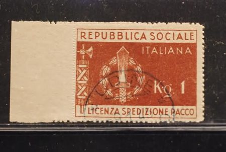 REPUBBLICA SOCIALE ITALIANA - 1944, Franchigia, bruno rosso (1) annullo di...