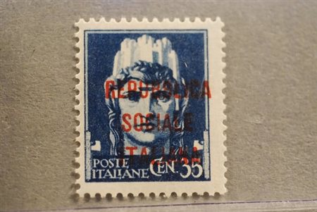 REPUBBLICA SOCIALE ITALIANA - 1944, Saggi, 35 c. (P19). (Chiavarello).(GOMMA...