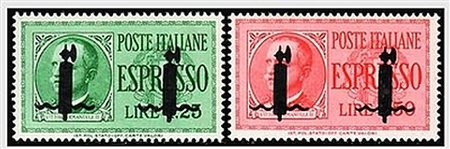 REPUBBLICA SOCIALE ITALIANA - 1944, Saggi, Espressi 2 valori cpl. con doppio...