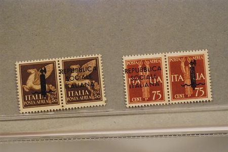 REPUBBLICA SOCIALE ITALIANA - 1944, Saggi, Posta aerea, 2 valori (P2,...