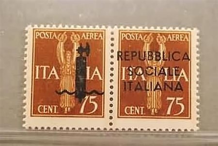 REPUBBLICA SOCIALE ITALIANA - 1944, Saggi, Posta aerea 75 c. coppia con la...