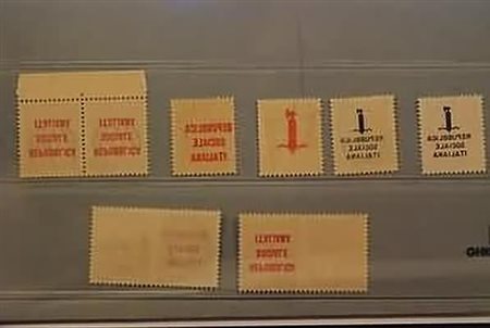 REPUBBLICA SOCIALE ITALIANA - 1944, lotto di 8 decalchi.(GOMMA INTEGRA)