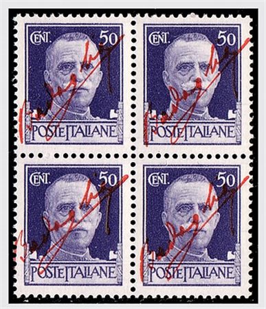 LUOGOTENENZA - 1943, Badoglio, 50 c. Imperiale con soprastampa "firma di...