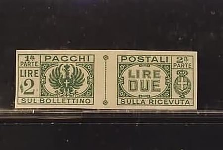 LUOGOTENENZA - 1946, Pacchi postali, 2 lire non dentellato (61a).(GOMMA INTEGRA)