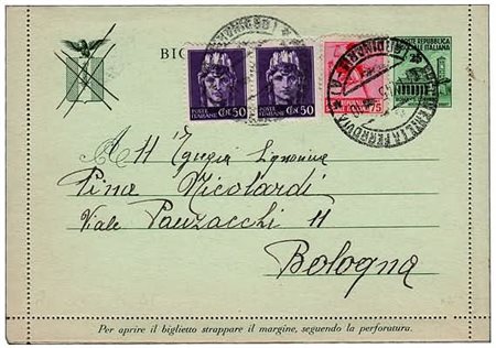 LUOGOTENENZA - 1945, biglietto postale di Rsi da 25 c. Monumenti distrutti...